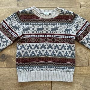 Vintage Gymboree Moose Sweater | 3T | 2002 Holiday | Fair Isle Knit